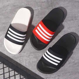 三条杠拖鞋男士夏时尚外穿韩版潮软底室外沙滩凉拖防滑一字拖夏天