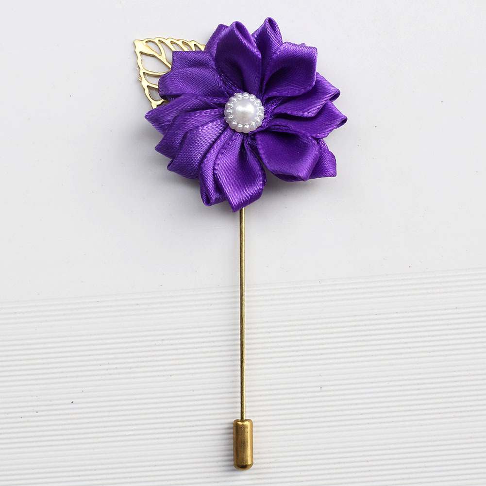 wifelai 手工缎带胸花 金叶子简约新娘新郎胸花 一件代发xh889p