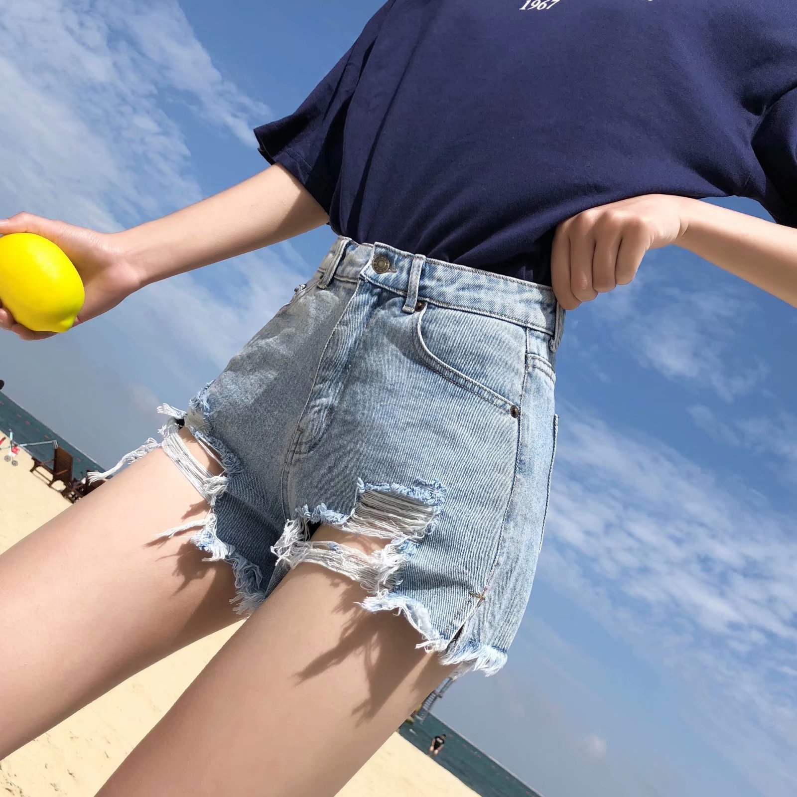 短裤女夏2019新款高腰牛仔裤宽松学生显瘦百搭阔腿a字热裤子