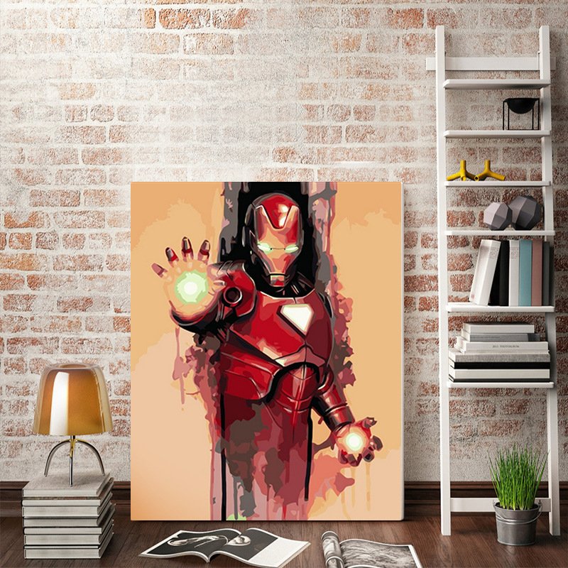 漫威复仇者联盟diy数字油画 美剧电影人物涂鸦油画可来图定制画