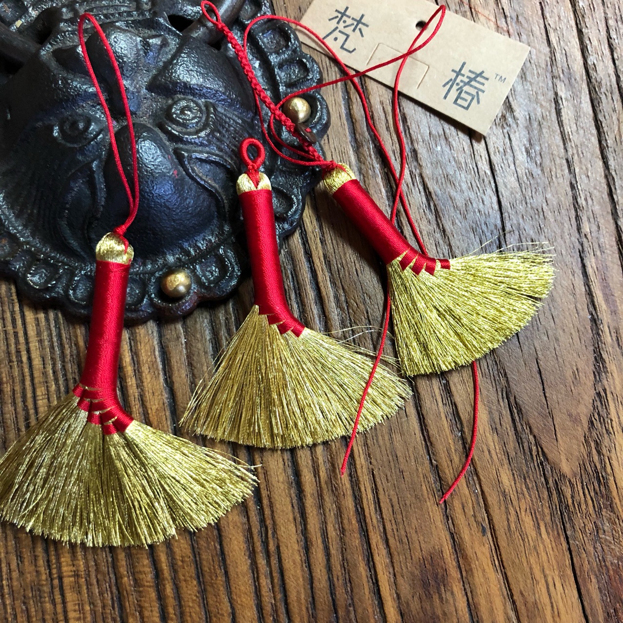 手工金扫把宝宝金扫帚抖音同款车钥匙小挂件吉祥金色小扫把扫帚