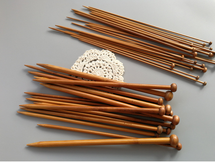 编织工具毛衣针碳化单尖竹针毛线粗棒针一套18付 36根opp袋装