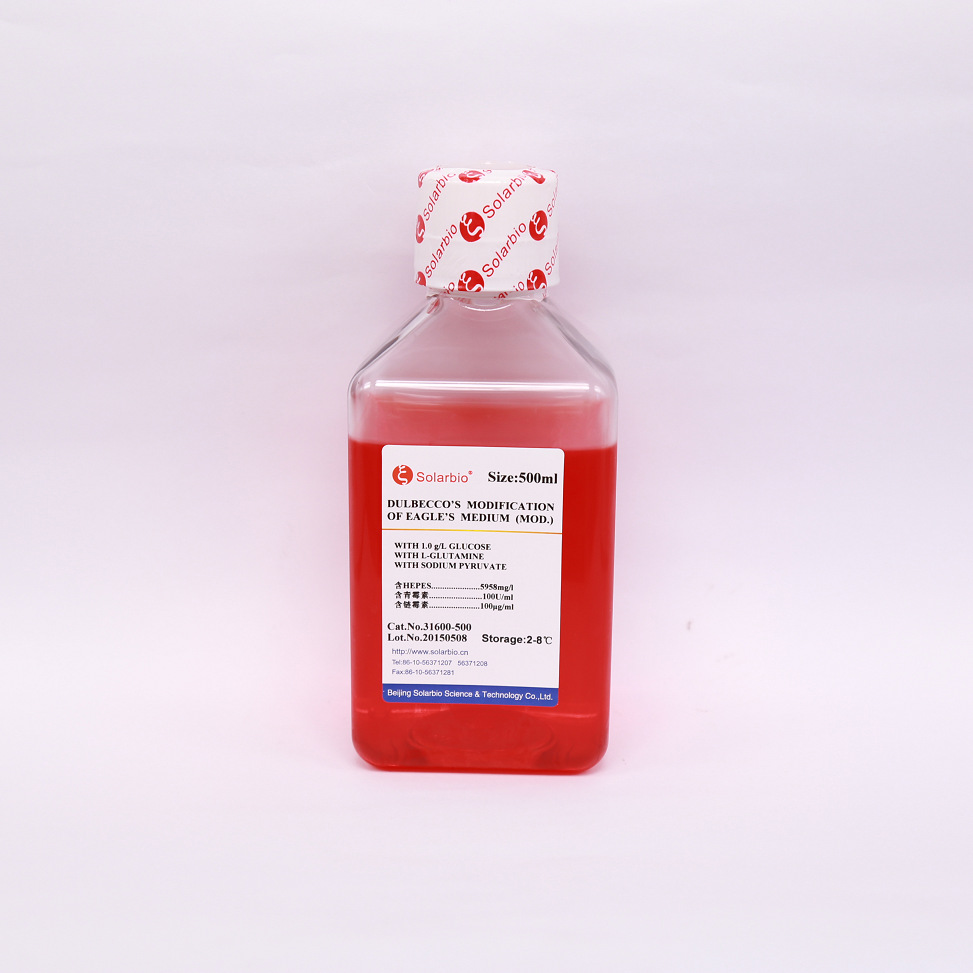 dmem(低糖,含双抗) 500ml/瓶 31600 索莱宝 dmem 培养基
