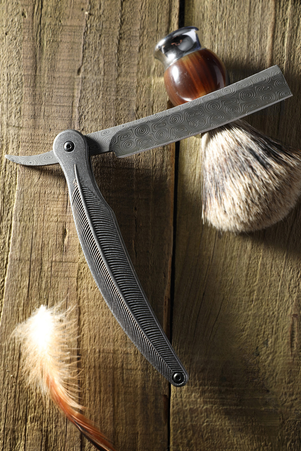 老式手动剃刀刮刀高硬度9铬钢剃头刀刮胡剃须刀理发刀刮脸修眉刀