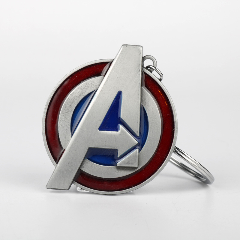 欧美周边复仇者联盟美国队长a字母标志金属钥匙扣汽车挂件小礼品