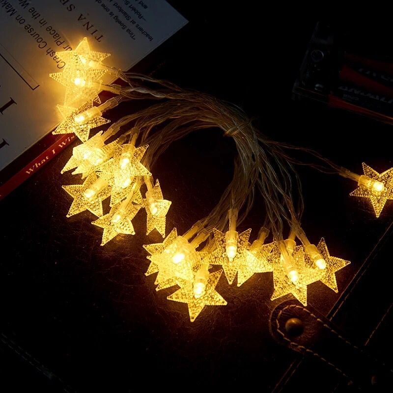 星星灯串电池款小彩灯房间小帐篷装扮五角星灯串-阿里巴巴