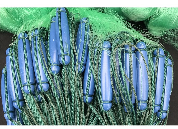 6米8米10米15米绿丝塑料浮加重穿孔坠粘网丝网鱼网粘网三层水库