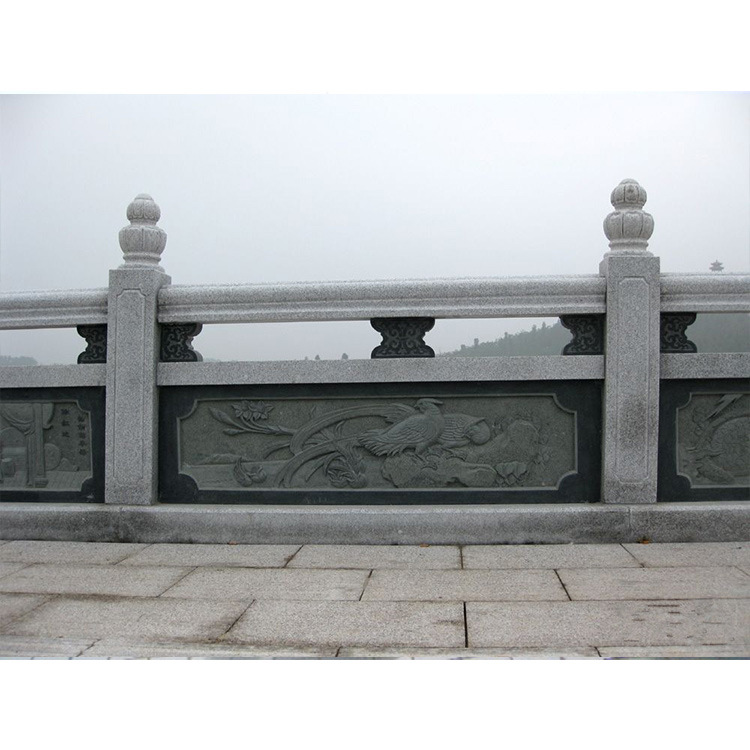 来图定做汉白玉浮雕石栏杆 公园河道防护石围栏 楼梯扶手栏杆