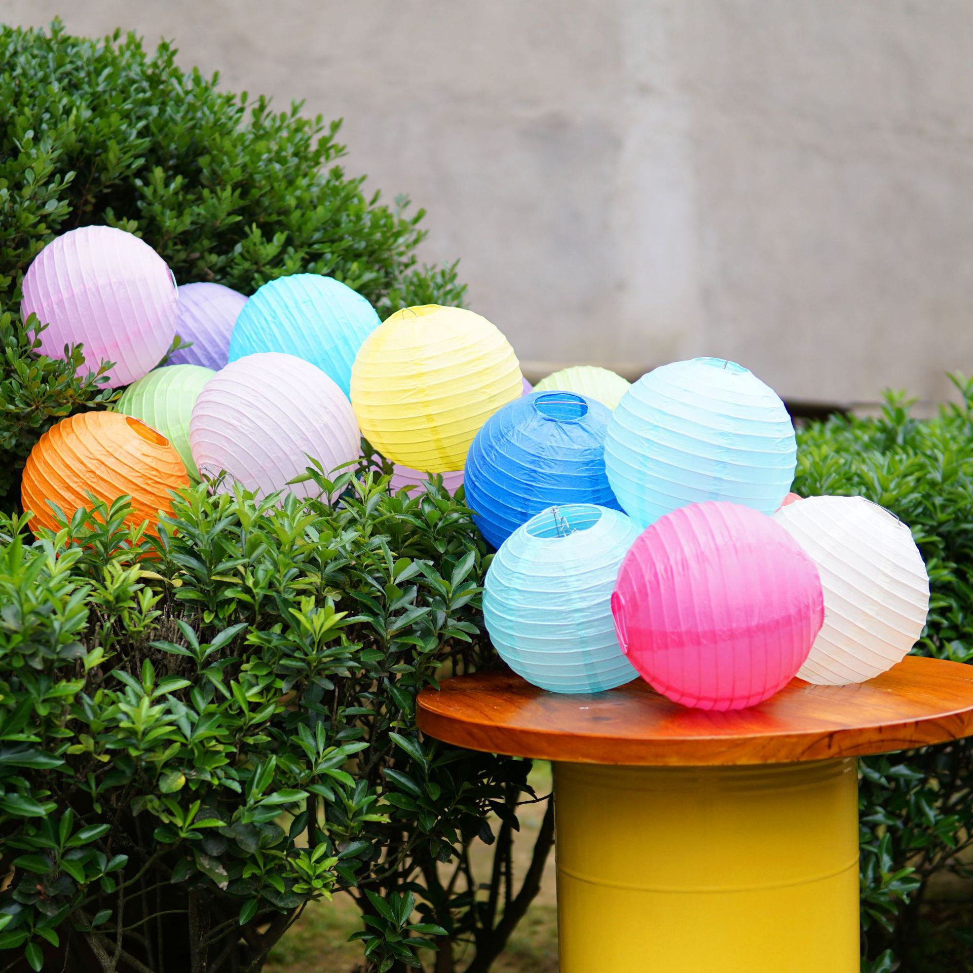 纸灯笼批发 纸灯罩中秋节日装饰 结婚庆婚礼庆典彩色圆形灯笼