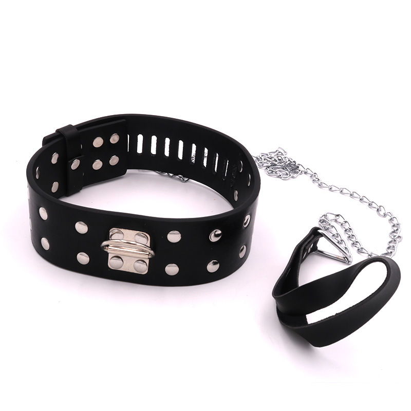 带针狗链情趣项圈带牵绳 成人性用品 激情束缚 女王装备 一件代发