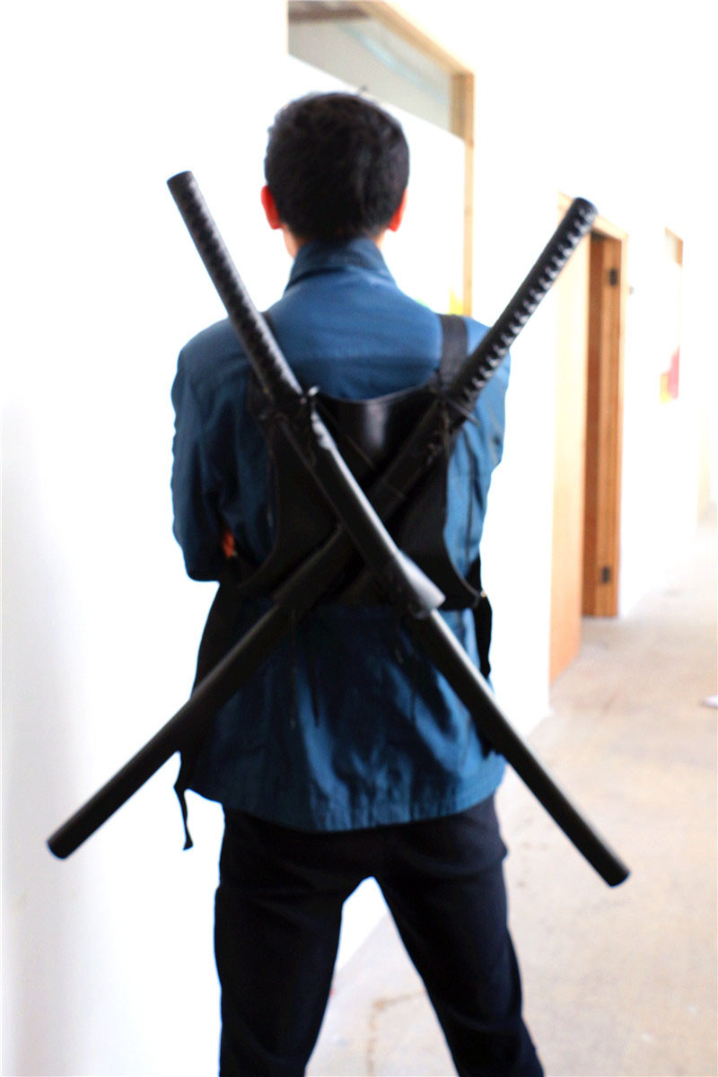 电影cosplay道具武器忍者神龟死 暗部忍者木制刀剑双刀可背未开刃