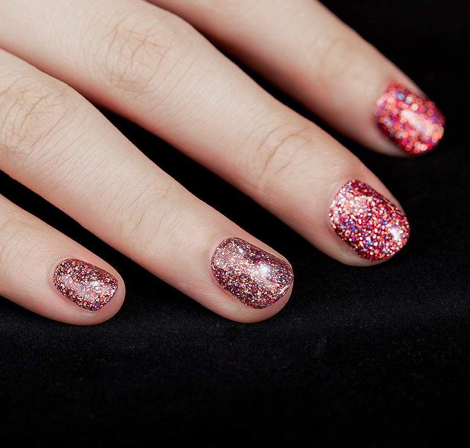 rosalind爆闪彩虹胶 新款芭比指甲胶彩胶璀璨烟花彩虹甲油胶oem