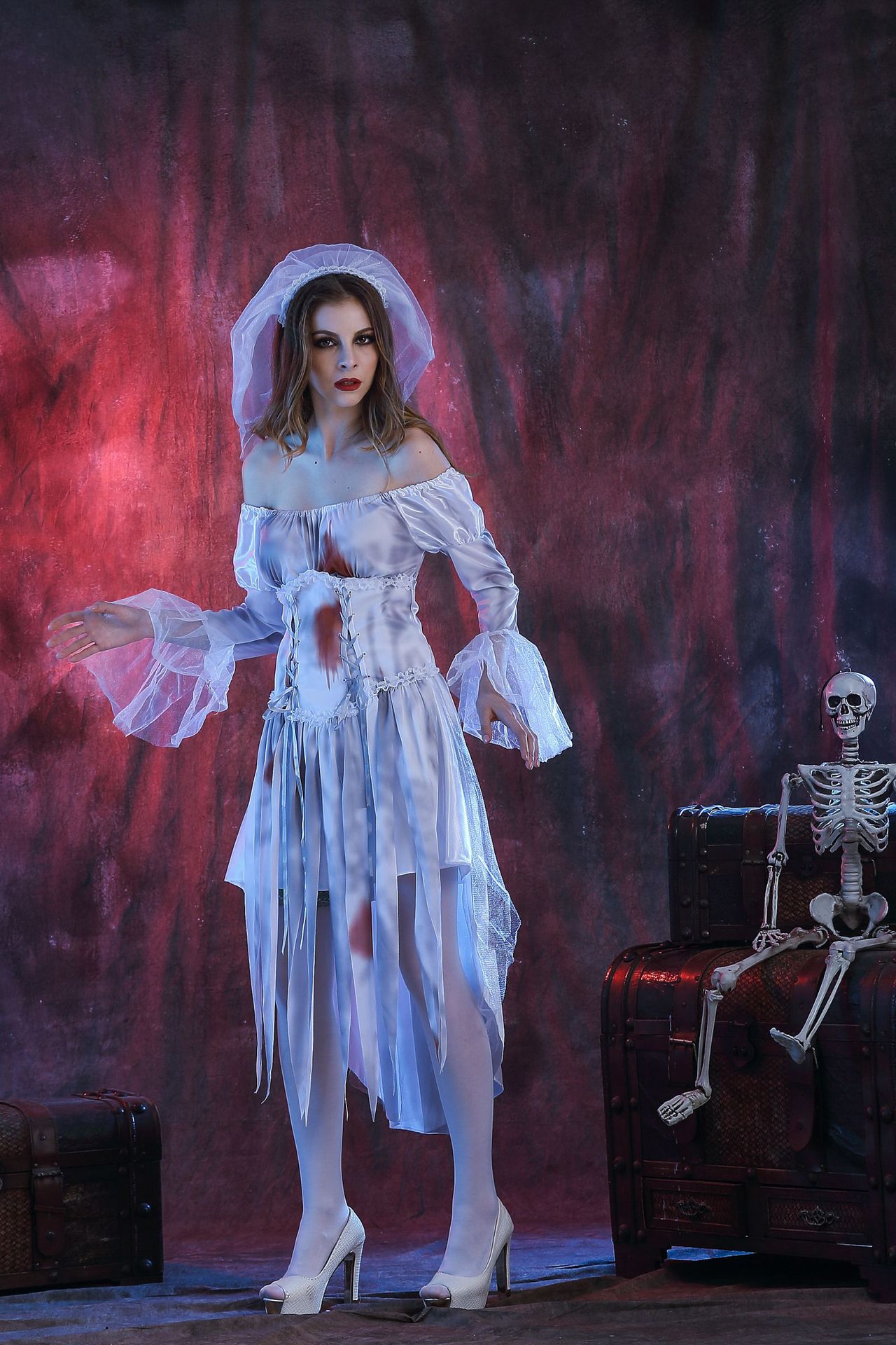 万圣节恐怖服装 2019新款角色扮演游戏演出制服cosplay鬼新娘服装