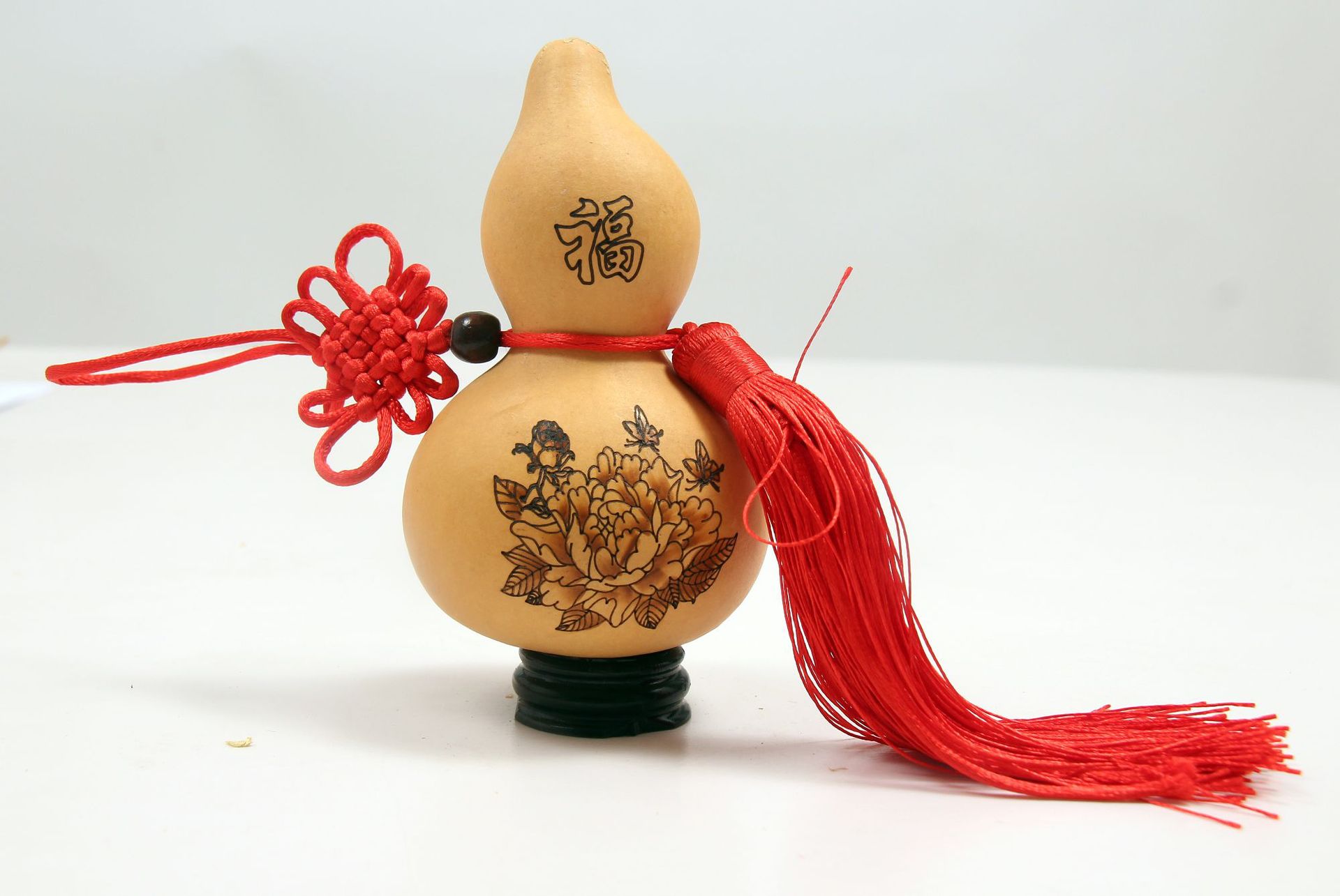 天然葫芦白皮亚腰 吉祥图案烙画八卦工艺品家居装饰挂件