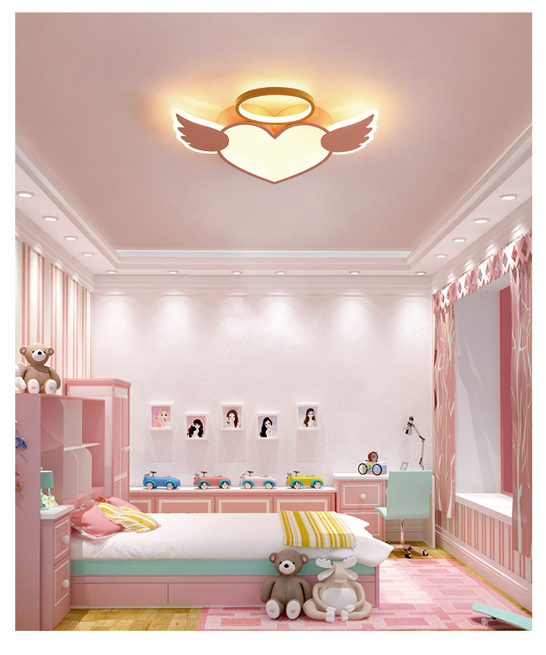 创意led儿童房灯 爱心天使女孩公主房间灯 简约现代卧室吸顶灯具