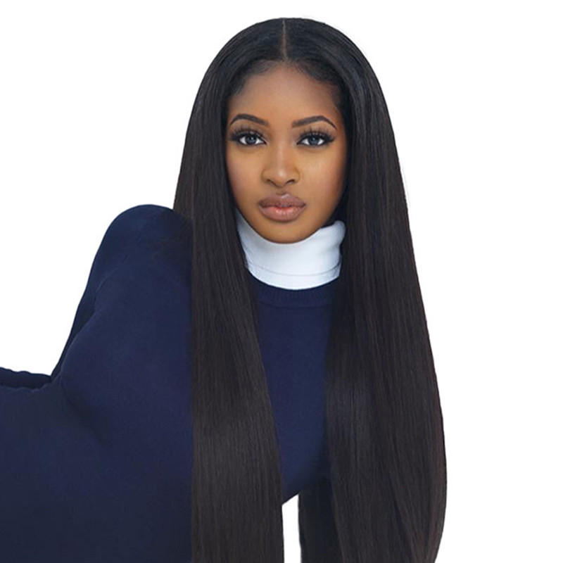非洲假发女黑色中分长直发straight hair欧美化纤头套速卖通货源