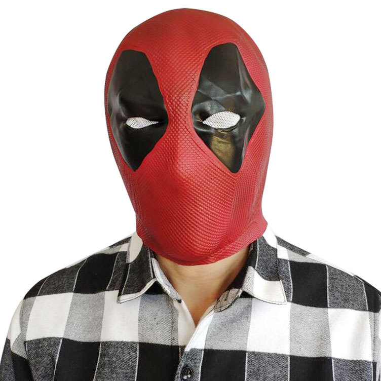 长短款死侍面具圣诞节万圣节头套deadpool红面罩cos聚会道具脸谱