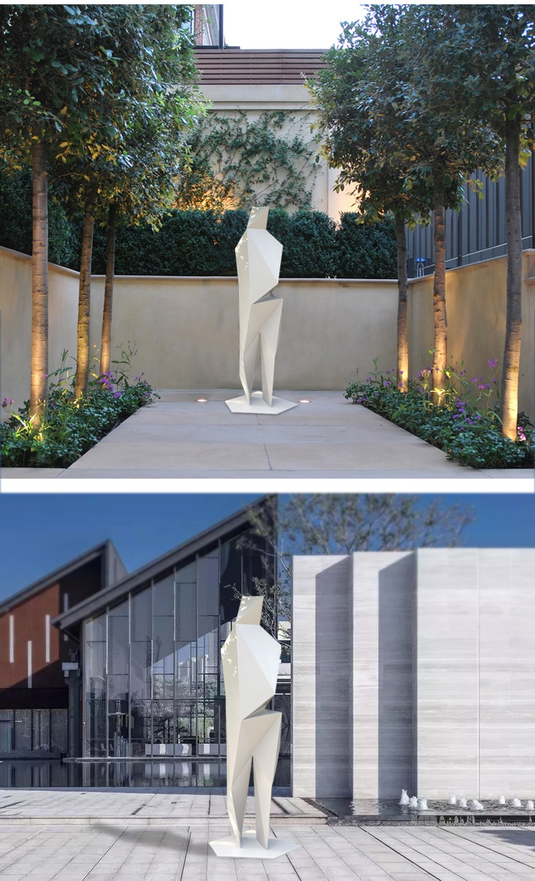 不锈钢块面雕塑人物雕塑艺术品美陈装饰品商业街步行街雕塑玻璃钢