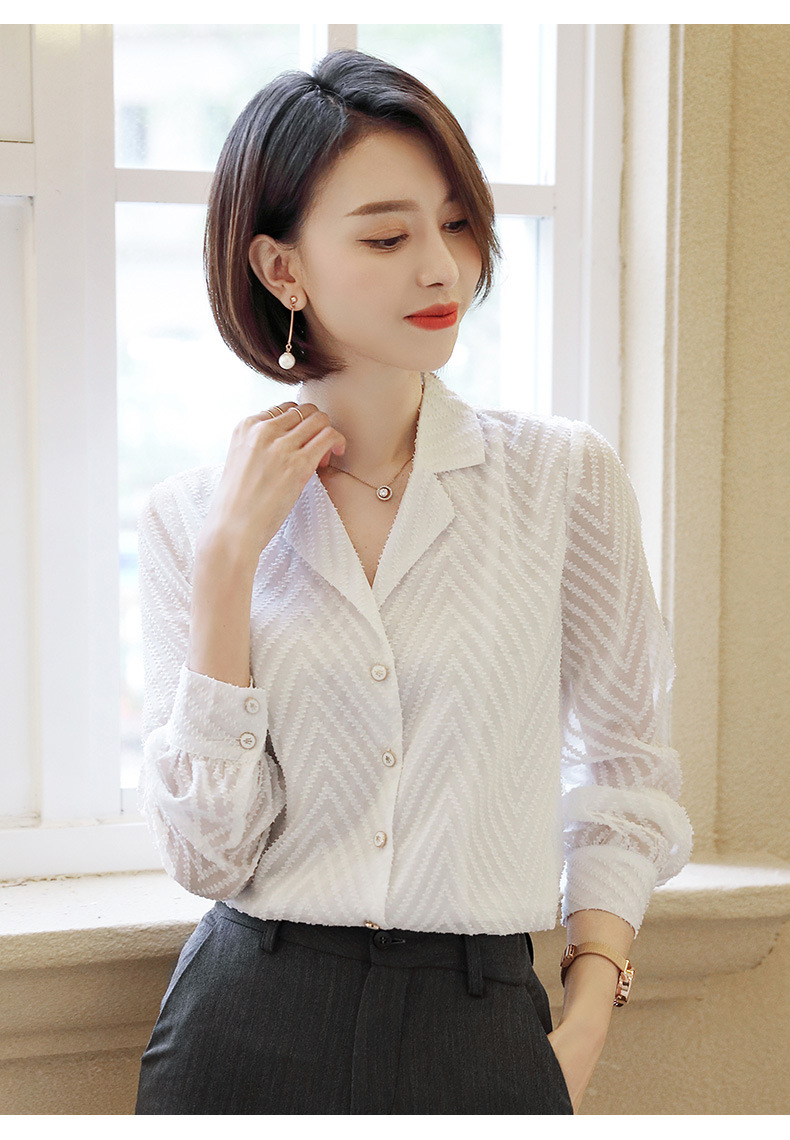 早秋西装领白色衬衫女设计感小众秋装2020年新款长袖衬衣时尚上衣