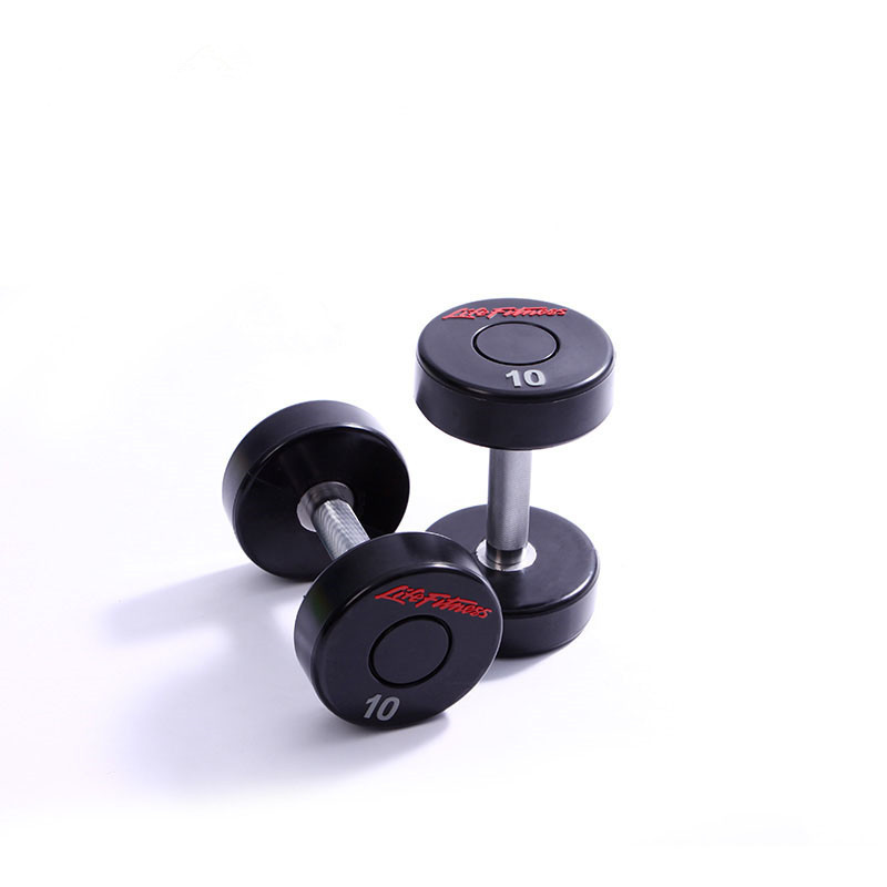 四川优质力健固定式pu环保哑铃包胶哑铃力健哑铃圆头哑铃健身房专用