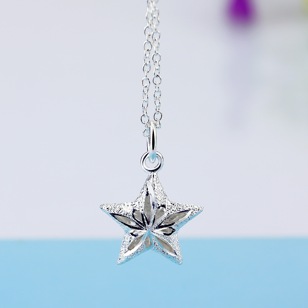五角星吊坠镀s925银锁骨项链女生气质简约高贵典雅首饰品厂家批发