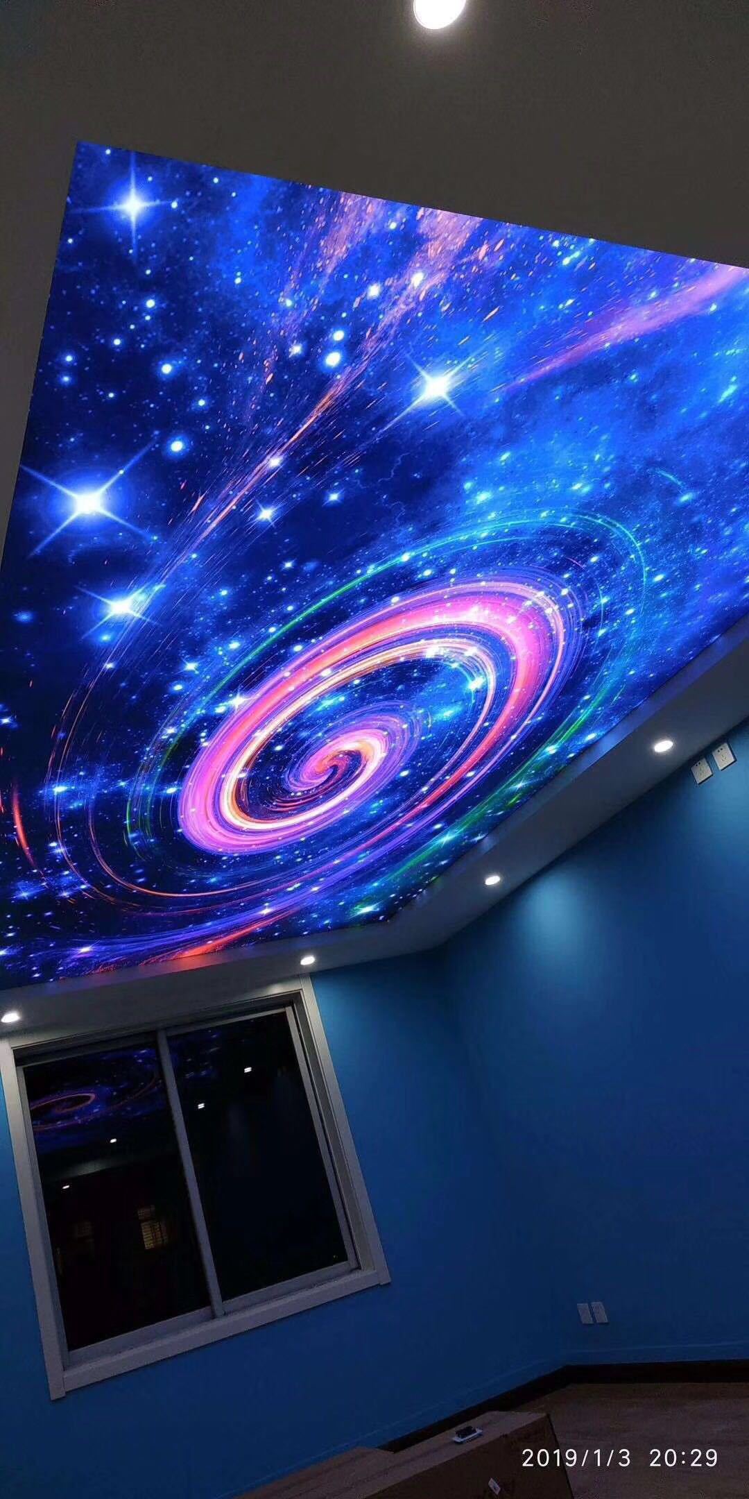 厂家定制uv软膜天花吊顶透光膜高清喷画材料宇宙星空素材防火膜