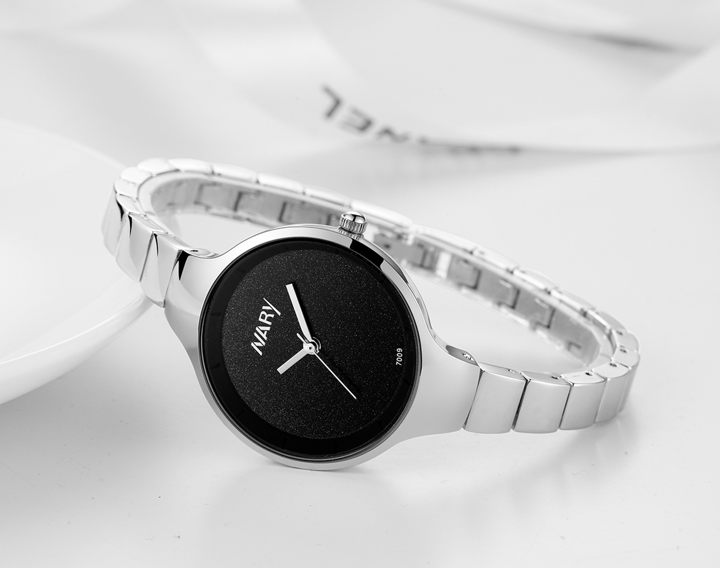 nary/耐瑞网红爆款手表 女士气质美丽珠宝扣防水学生腕表直销7009