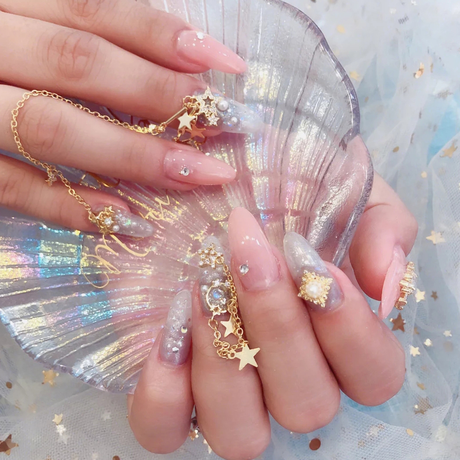 新款lz同款锆石链条 网红美甲饰品钻 指甲贴片长链条超闪奢华厂家