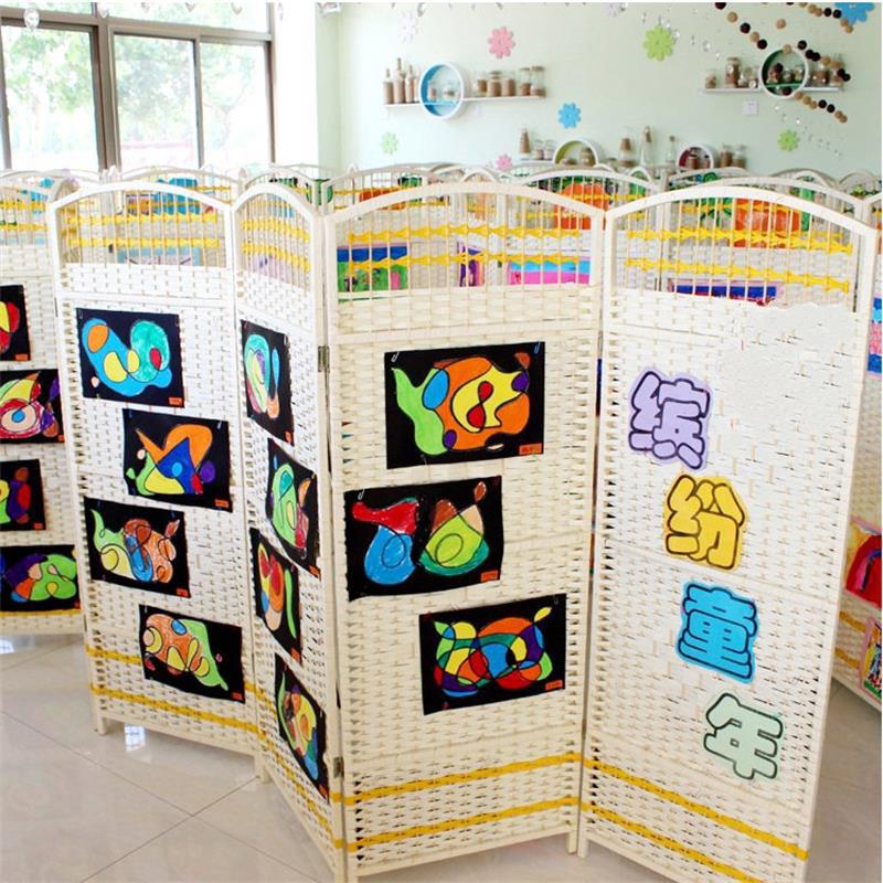 京好 幼儿园屏风隔断环保折叠移动现代简约学校客厅儿童房l165