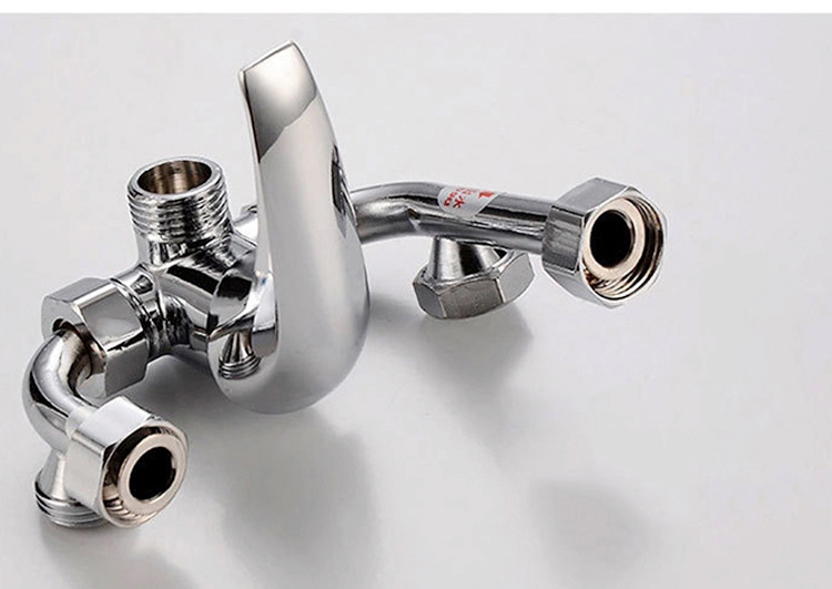 铜电热水器混水阀水龙头淋浴花洒配件明装开关冷热混合阀u型