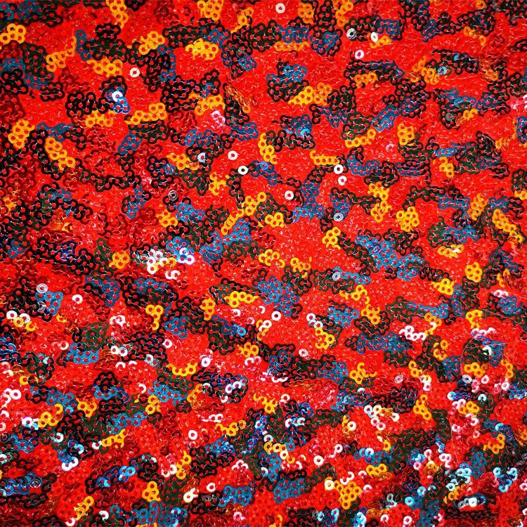 3厘亮片布料时尚服装箱包绣花布面料3mm段彩纹厂家直销