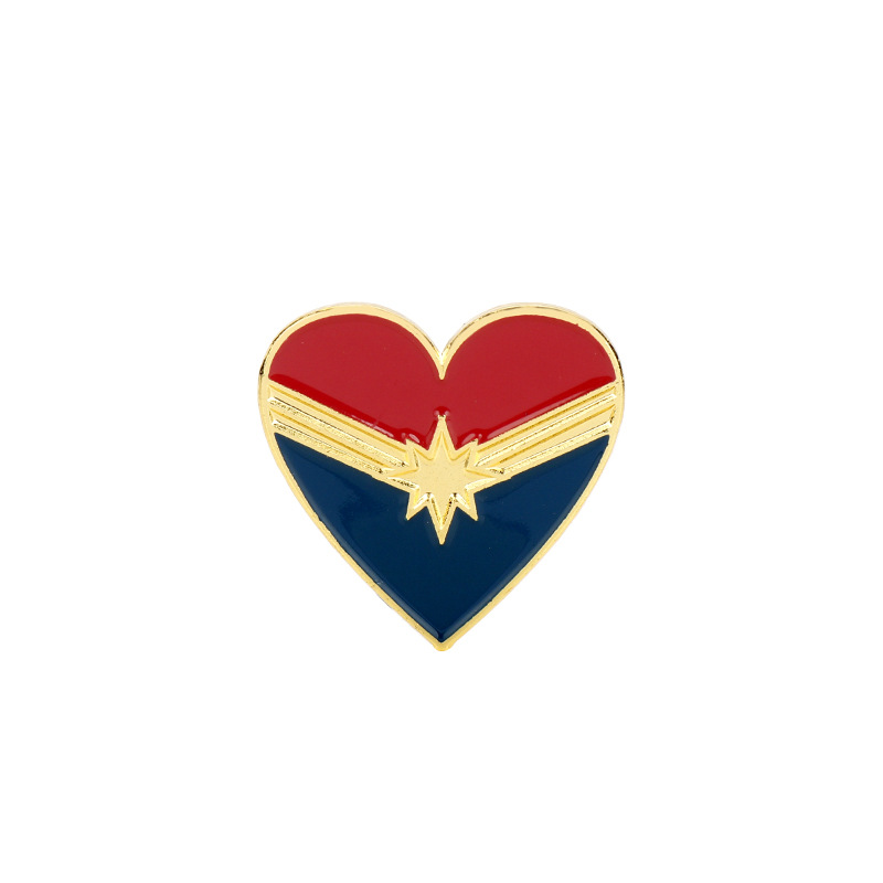 欧美漫威周边超级英雄胸针正义联盟惊奇队长胸针爱心情侣滴油徽章