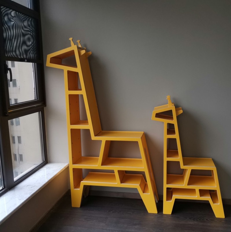 长颈鹿书架绘本馆儿童样板房软装书柜幼儿园学校图书室阅读区书架