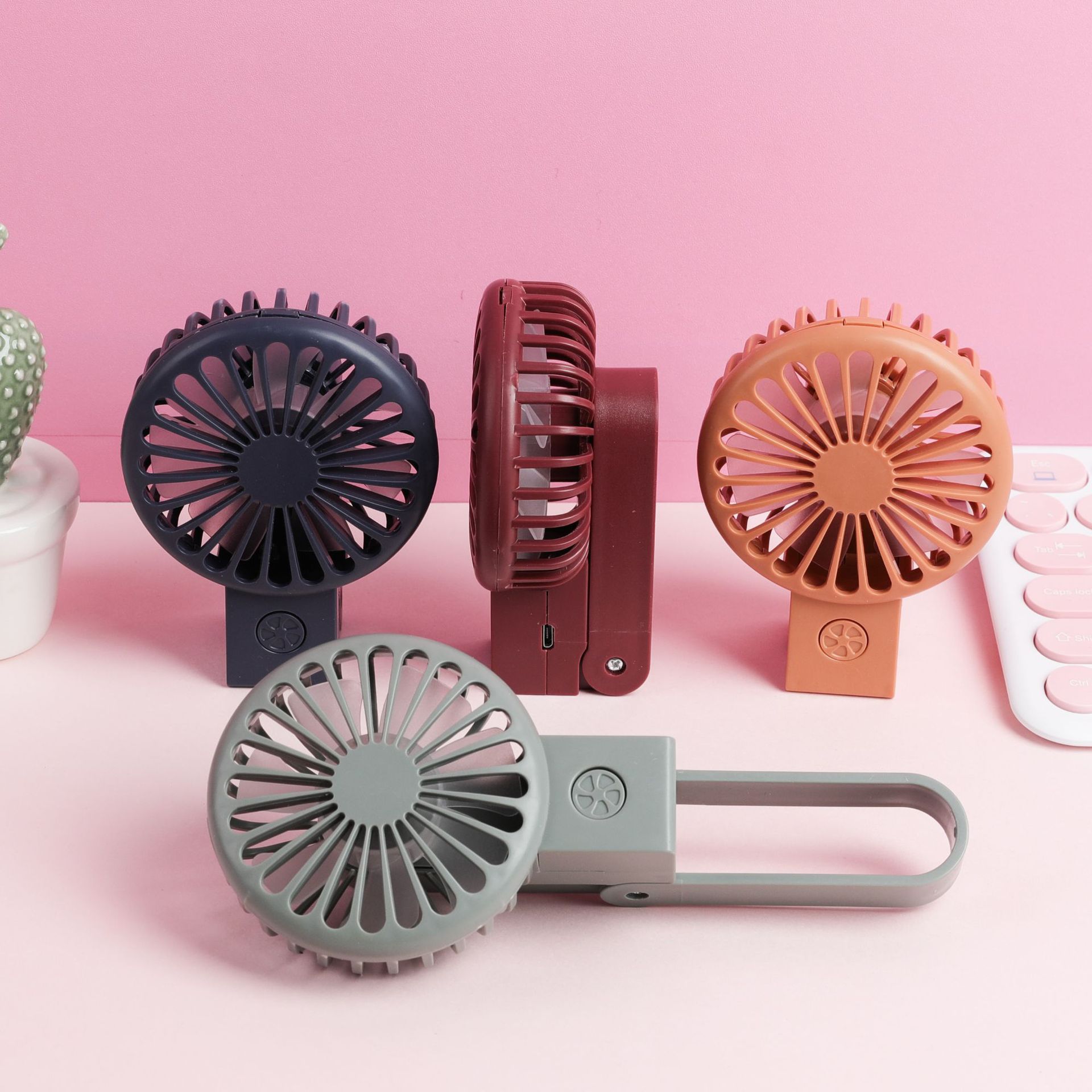 卡通米奇迷你充电风扇usb折叠充电风扇电风扇手持式usb小风扇学生