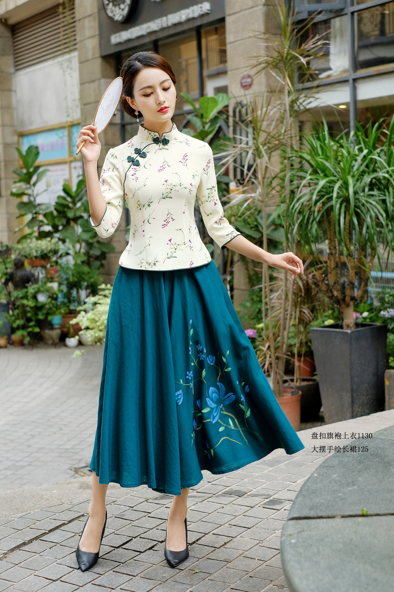 蕴诗坊厂家批发优雅清新古韵中式旗袍上衣1130