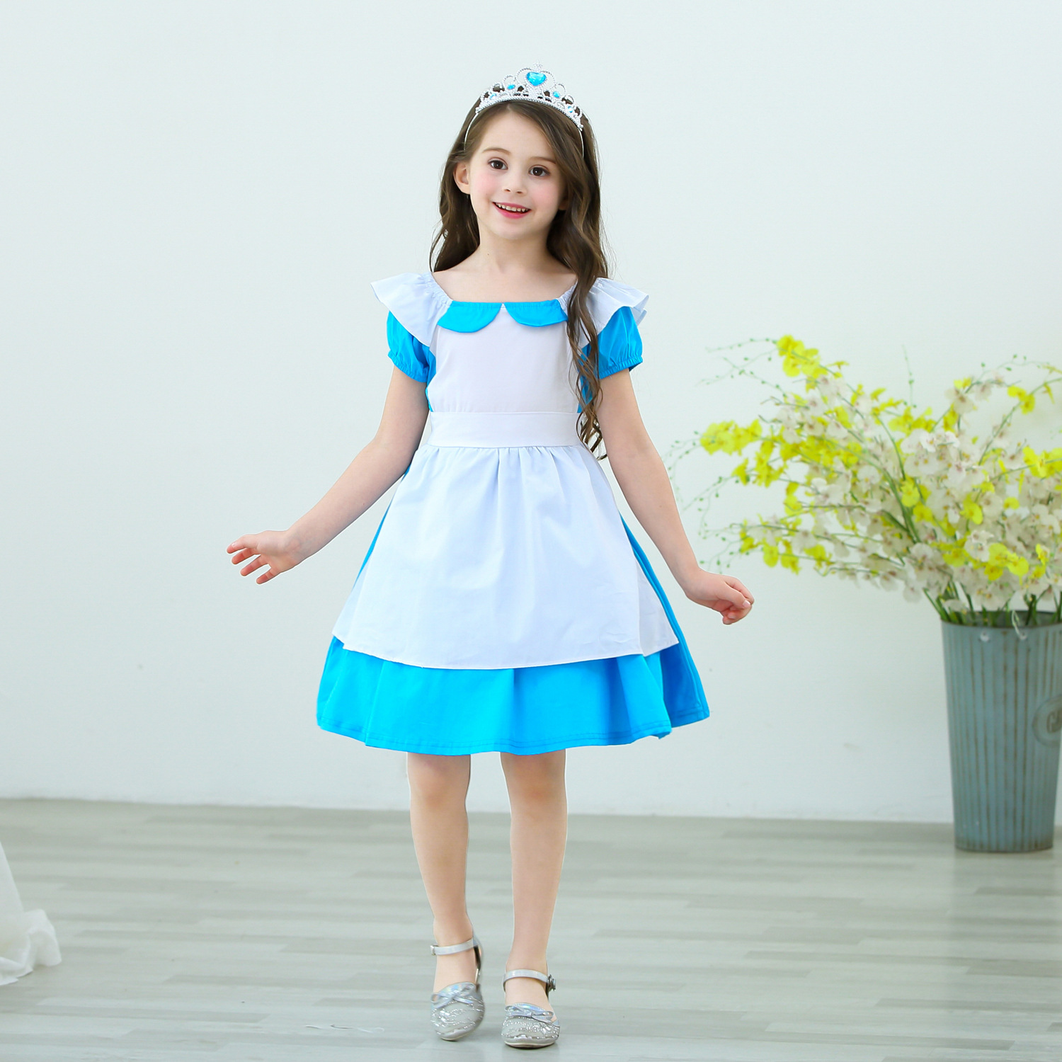 2021欧美ins童裙女童公主裙爱丽丝棉裙生日万圣节裙连衣裙