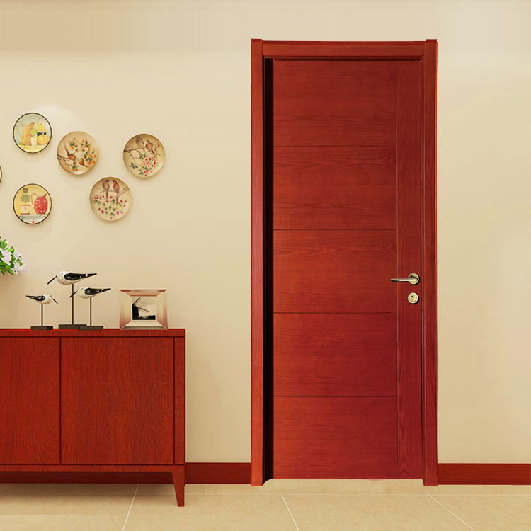 厂家批发红樱桃复合实木平板门新中式平开门优质环保静音房间门