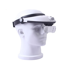 厂家直销新款头戴式放大镜2个强光LED灯阅读高清放大镜81001-G