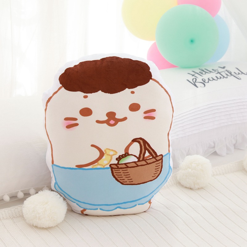 特价软绵绵可爱tata海狮海豹冰激凌印花羽绒棉可拆洗抱枕靠垫玩具