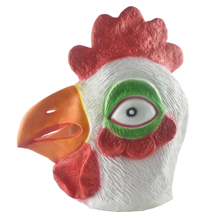 万圣节面具公鸡头套创意面具拍摄影假面舞会主播派对道具头套动物