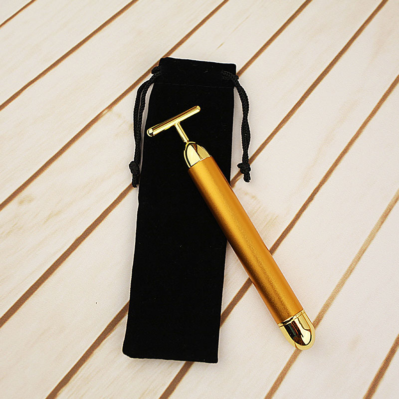 黄金棒24k黄金美容棒环保电动t型脸部按摩器beautybar可定制logo