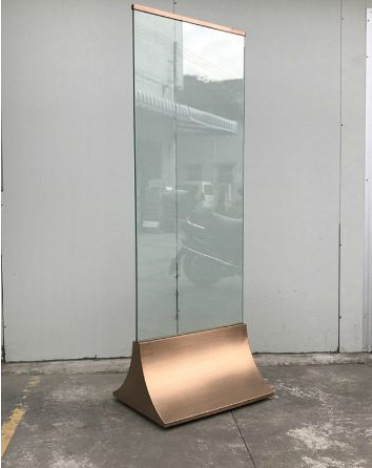 玻璃立牌广告展示水牌kt板立式落地玻璃展架海报门型丽屏展架定制
