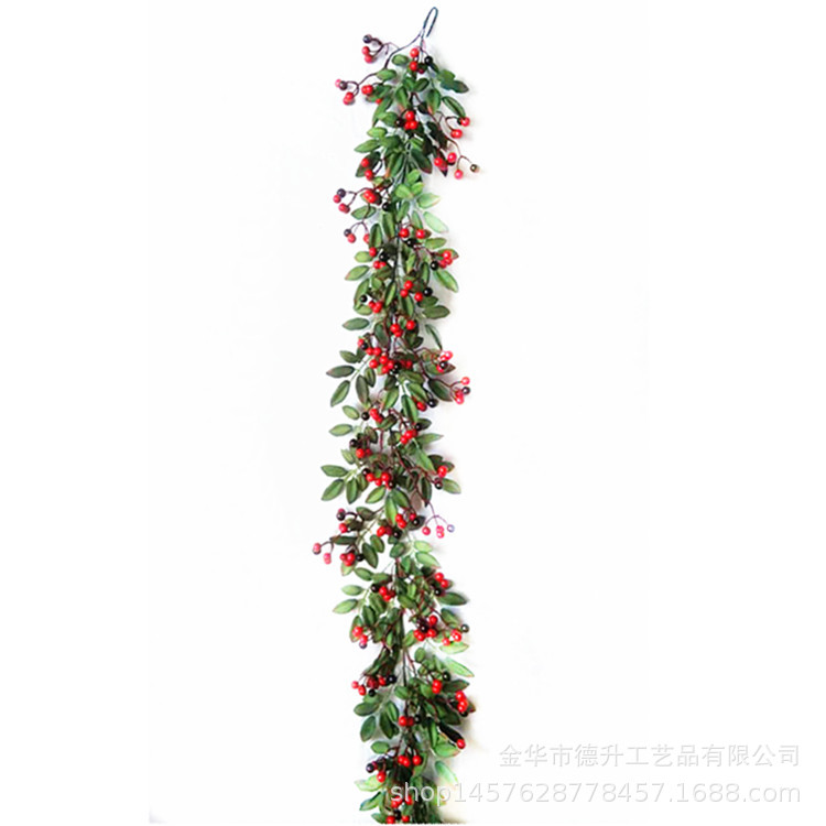 Cross-Border E-Commerce Manufacturers Supply Hotel Mall Scene Decoration Christmas Pendent Ornaments Chinese Hawthorn Leaf Rattan