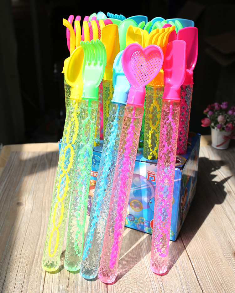 地摊热卖大号泡泡棒泡泡枪泡泡水儿童卡通吹泡泡玩具水果爱心泡泡