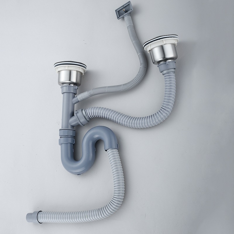 水槽下水管_厨房水槽洗菜盆配件双槽套装洗碗池水池排水管 - 阿里巴巴