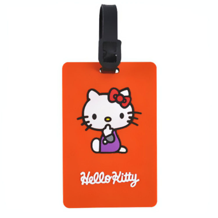 厂家订做环保创意pvc软胶卡通猫行李牌 滴胶动漫卡通行李登机牌