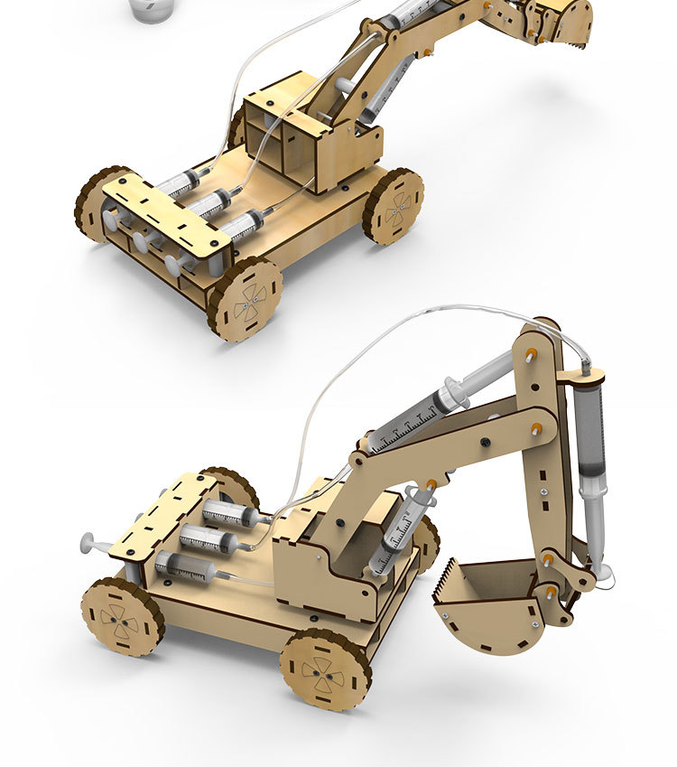 【厂家】液压挖掘机3合1steam儿童科学实验器材套装diy大气压强