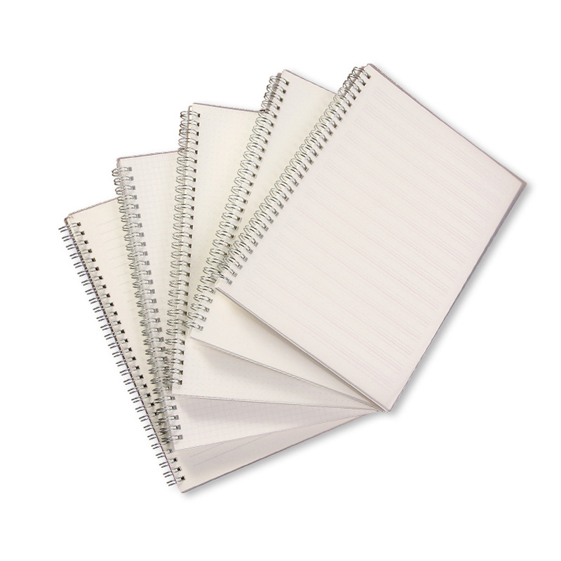 苏铁时光线圈本手账pp简约白色磨砂透明厚笔记本子80页网格