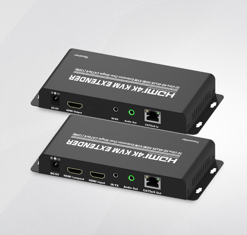 kvm延长器 hdmi kvm单网线延长120米 支持tx和rx音频独立分离功能