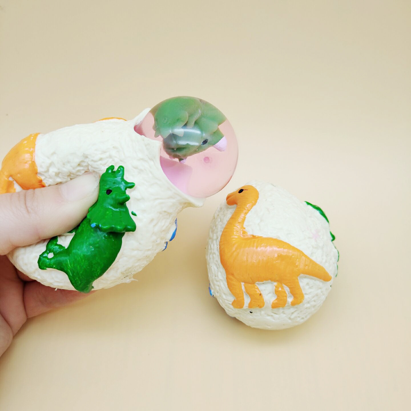 TPR Second Generation Dinosaur Egg Squeeze Vent Ball Children Decompression Embryonated Egg Water Ball Squeezing Toy Wholesale Squeeze